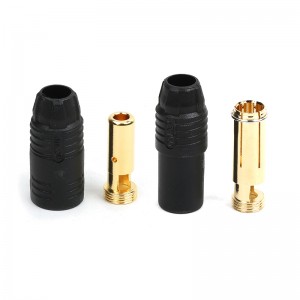 Amass AS150 7mm 金メッキアンチスパークコネクターオスメス 黒色 抵抗なし（1pcs） - オス+メス