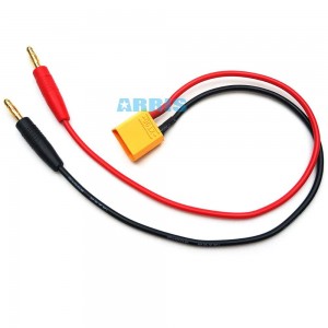 ARRIS XT90 充電用 リード 線 XT90 オス コネクター to 4mm バナナプラグ(30cm / 12AWG)