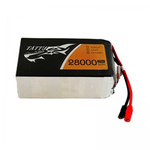 Tattu G-TECH版 6S1P 28000mAh 25C 22.2V リポバッテリー 大型マルチコプター産業ドローン用 プラグ付き 受注生産品 - XT90S