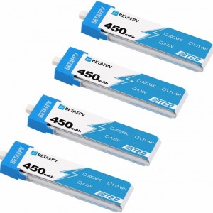 BETAFPV BT2.0 450mAh 1S 30Cバッテリー リチウムポリマー電池4個入り