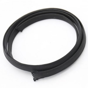 ARRIS ケーブル保護チューブ 編組スリーブ ナイロンタイト PET拡張可能な絶縁被覆 外径８/10/12mm 長さ1M 黒色 - 8MM