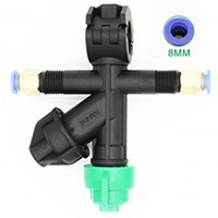 農業散布ドローン用の噴霧ノズル 噴口 8mm 出口二つ  015ノズル（扇形）