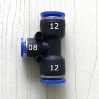 T形 農薬散布機用の水管ジョイント 変換アダプター12mm-12mm-8mm