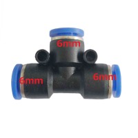 T形 農薬散布機用の水管ジョイント 変換アダプター6mm-6mm-6mm
